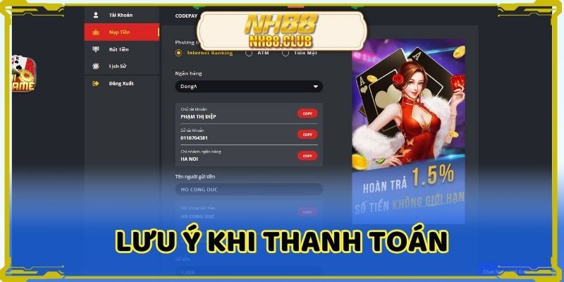 Một số lưu ý quan trọng trong quá trình giao dịch